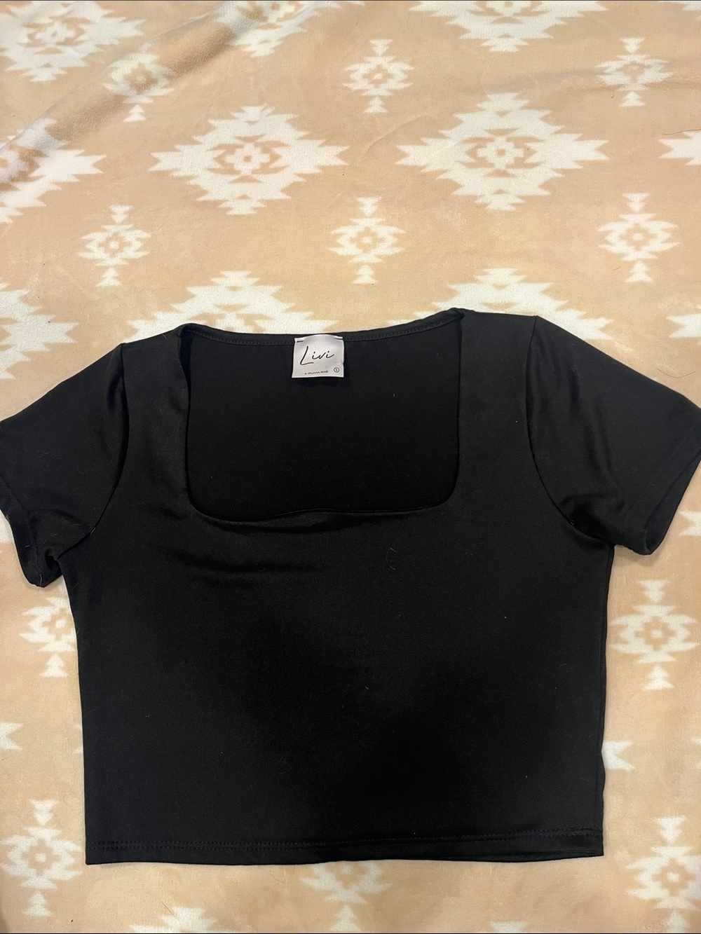 Olivia Rae Black Scoop-Neck Crop Top